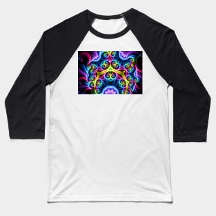 Kaleidoscopic Fractal Pattern Baseball T-Shirt